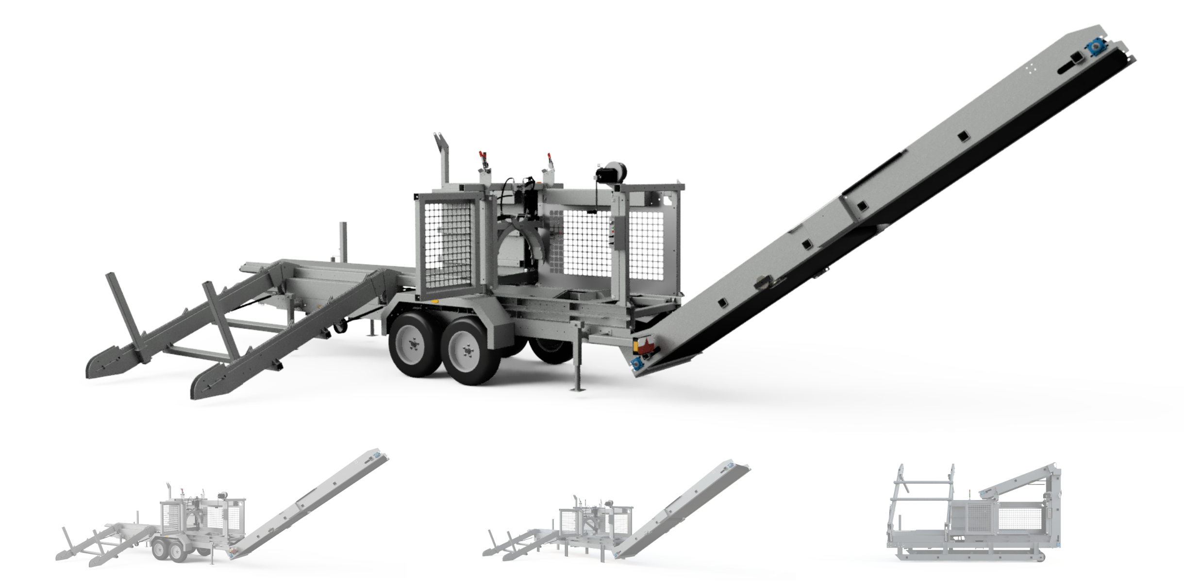 Combiné de bois de chauffage automatisé Robie châssis 80 km/h, stationnaire ou ampliroll